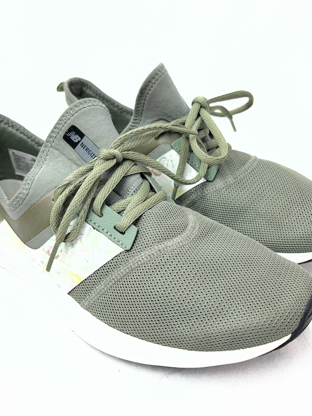 New Balance Women's Olive Green Lace-Up Slip-On Sneakers